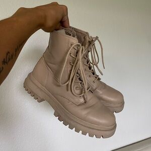 Zara | Cream/Tan Combat Boot
